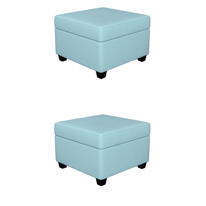 Contemporary Storage Ottomans Square Leather Storage Ottomans with Legs