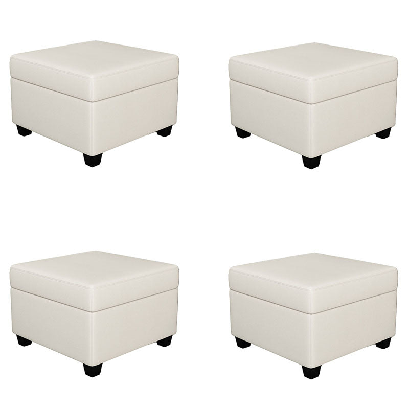 Contemporary Storage Ottomans Square Leather Storage Ottomans with Legs