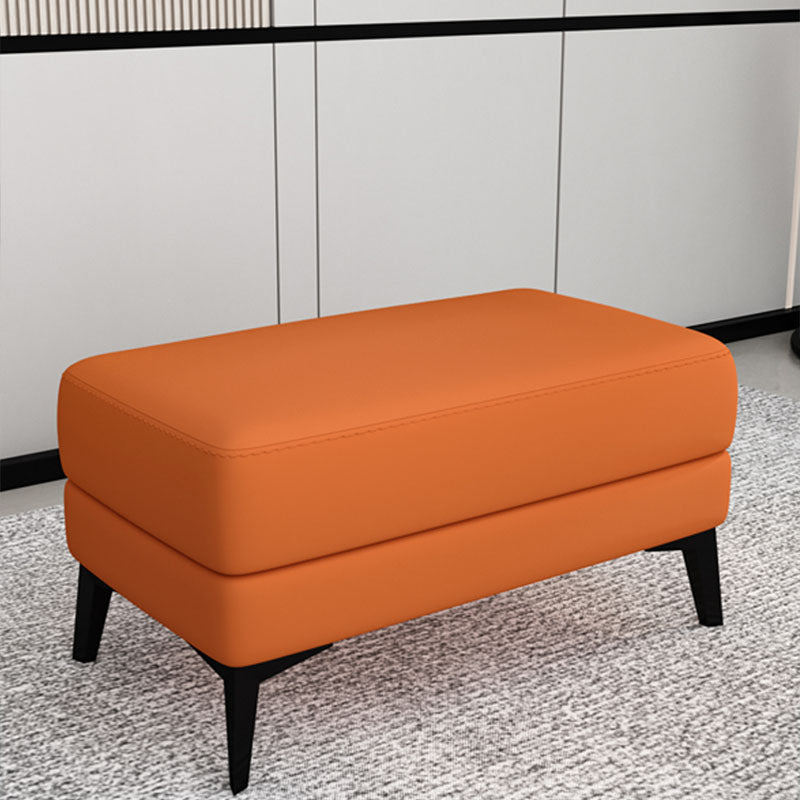 Modernism Leather Storage Ottomans Rectangle Storage Ottomans with Legs for Living Room