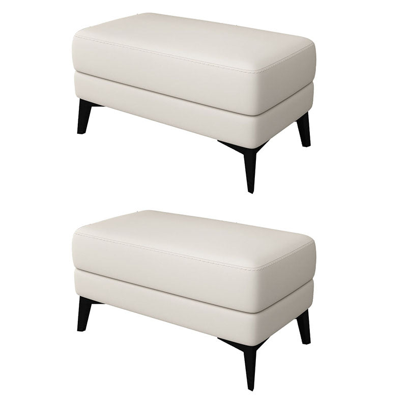 Modernism Leather Storage Ottomans Rectangle Storage Ottomans with Legs for Living Room