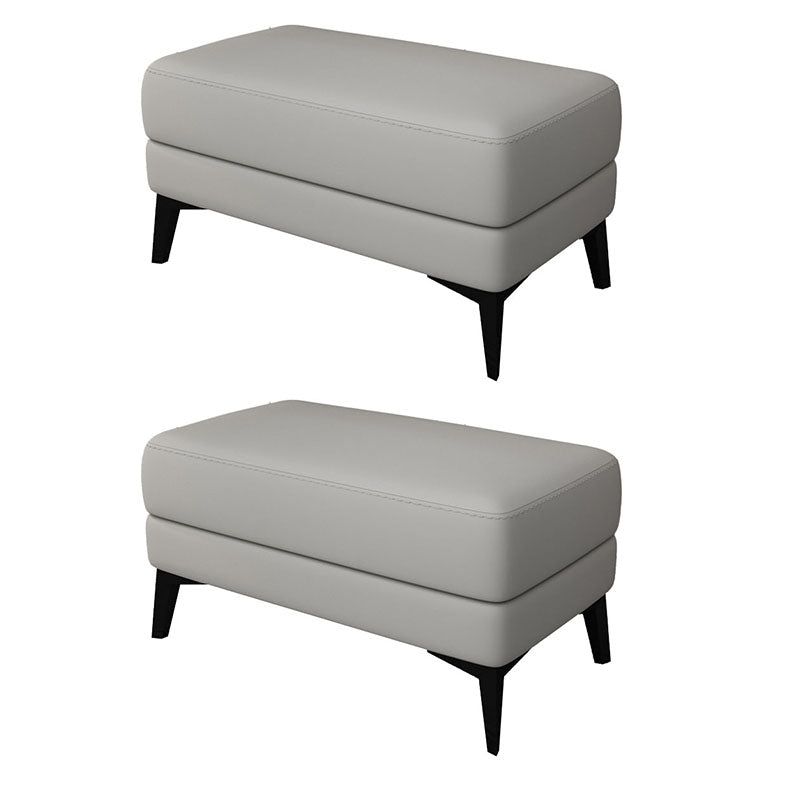 Modernism Leather Storage Ottomans Rectangle Storage Ottomans with Legs for Living Room