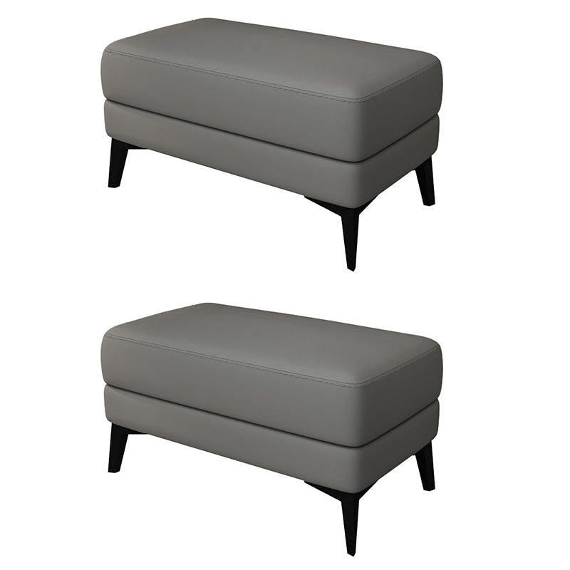 Modernism Leather Storage Ottomans Rectangle Storage Ottomans with Legs for Living Room