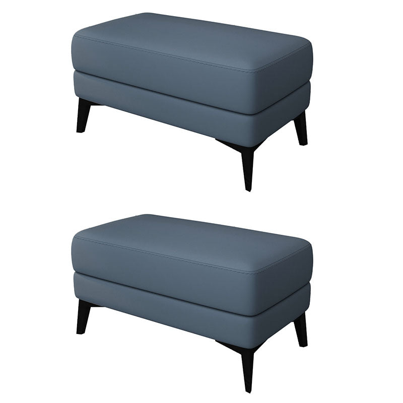 Modernism Leather Storage Ottomans Rectangle Storage Ottomans with Legs for Living Room