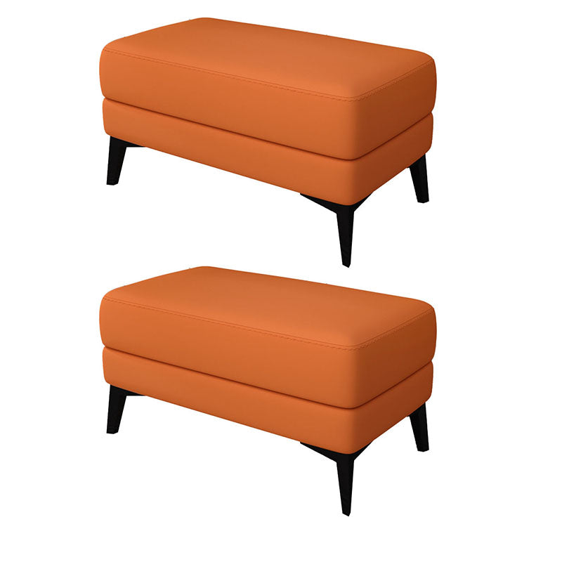 Modernism Leather Storage Ottomans Rectangle Storage Ottomans with Legs for Living Room