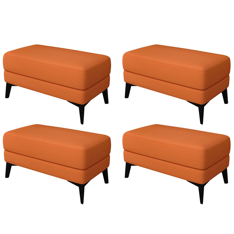 Modernism Leather Storage Ottomans Rectangle Storage Ottomans with Legs for Living Room