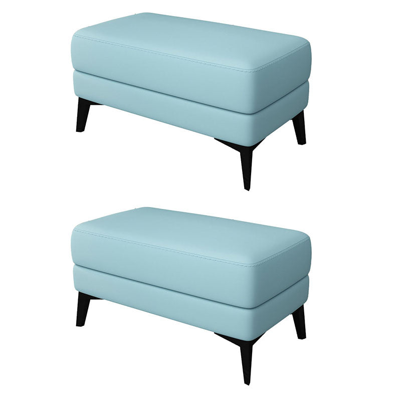 Modernism Leather Storage Ottomans Rectangle Storage Ottomans with Legs for Living Room