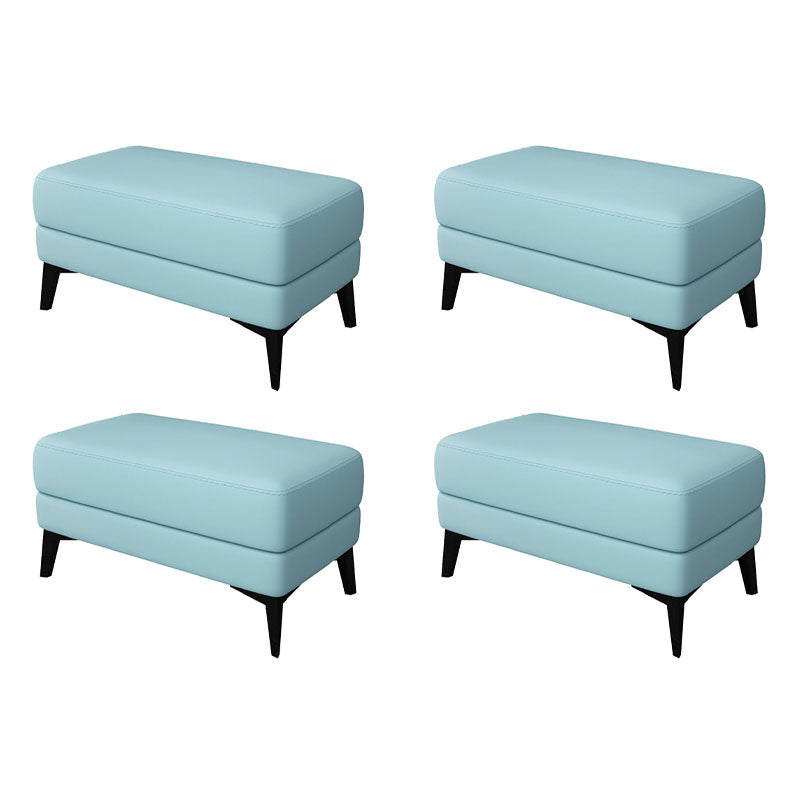 Modernism Leather Storage Ottomans Rectangle Storage Ottomans with Legs for Living Room