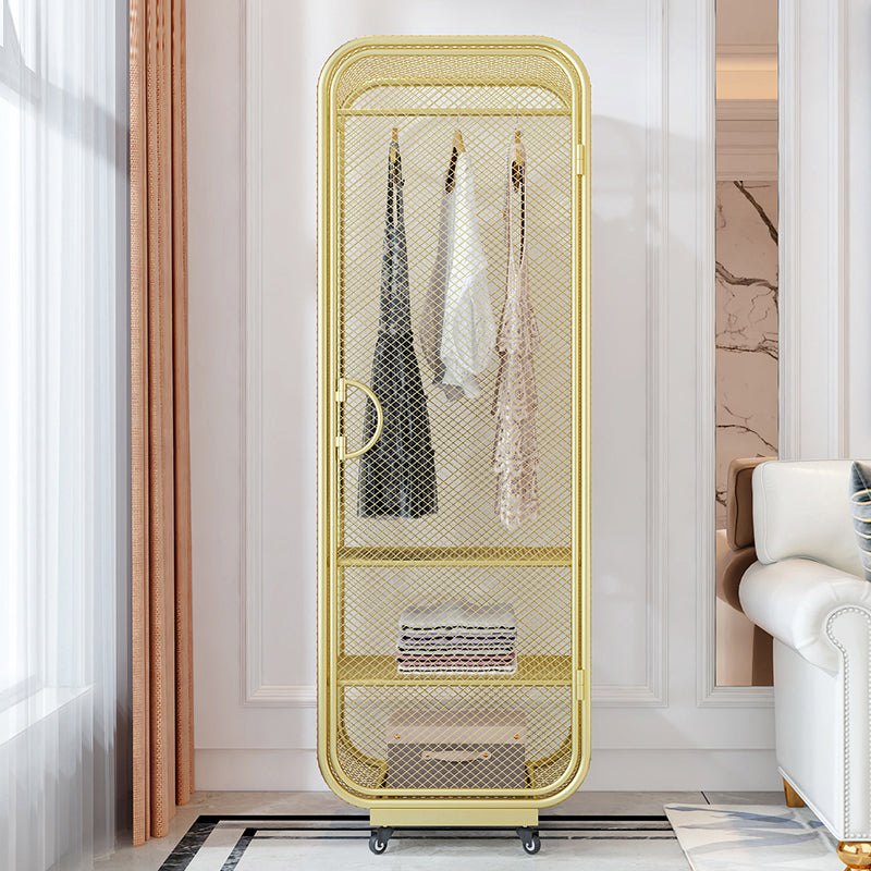 Bedroom Metal Wardrobe Cabinet Industrial Storage Cabinet with Garment Rod