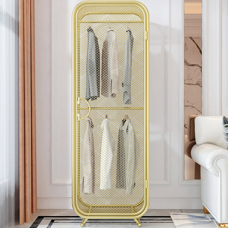 Bedroom Metal Wardrobe Cabinet Industrial Storage Cabinet with Garment Rod