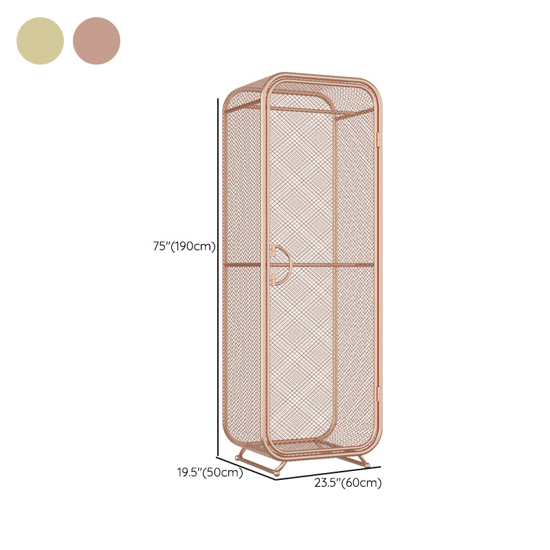 Bedroom Metal Wardrobe Cabinet Industrial Storage Cabinet with Garment Rod