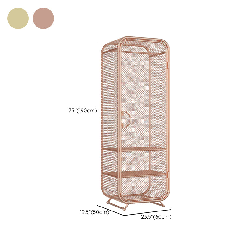 Bedroom Metal Wardrobe Cabinet Industrial Storage Cabinet with Garment Rod