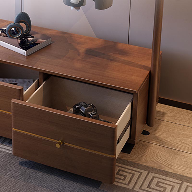 Contemporary Movable Wardrobe Wooden Bedroom Armoire with Drawers