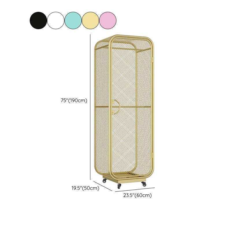 Metal Wardrobe Industrial Style Bedroom Rectangular Wardrobe Closet