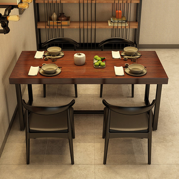 Industrial Style Rectangular Solid Wood Dining Table for Dining Room and Barbecue Shop