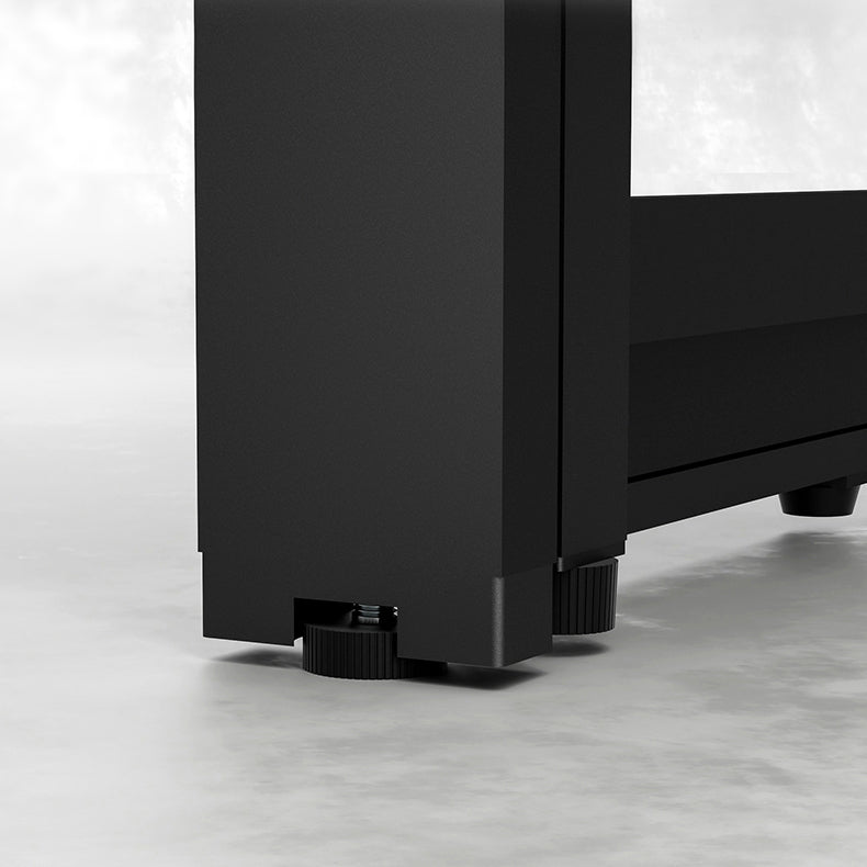 Modern Folding Dining Table Rectangle Wooden Top with Black Metal Base