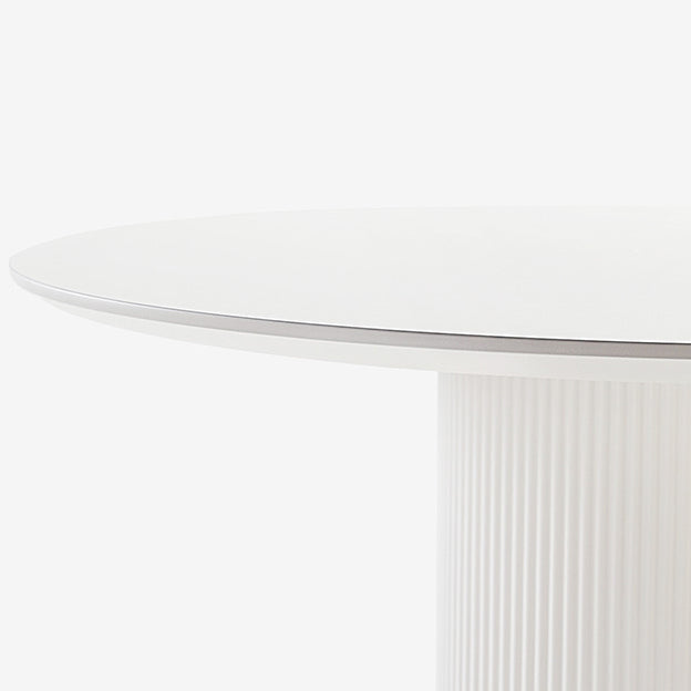 Modern Round Dining Table for 2 Persons Wooden Pedestal Base
