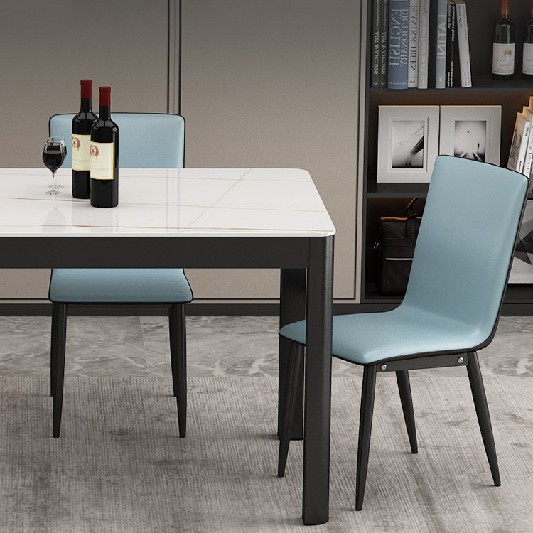 Contemporary Style Rectangle Glass Dining Site Table with 4 Legs