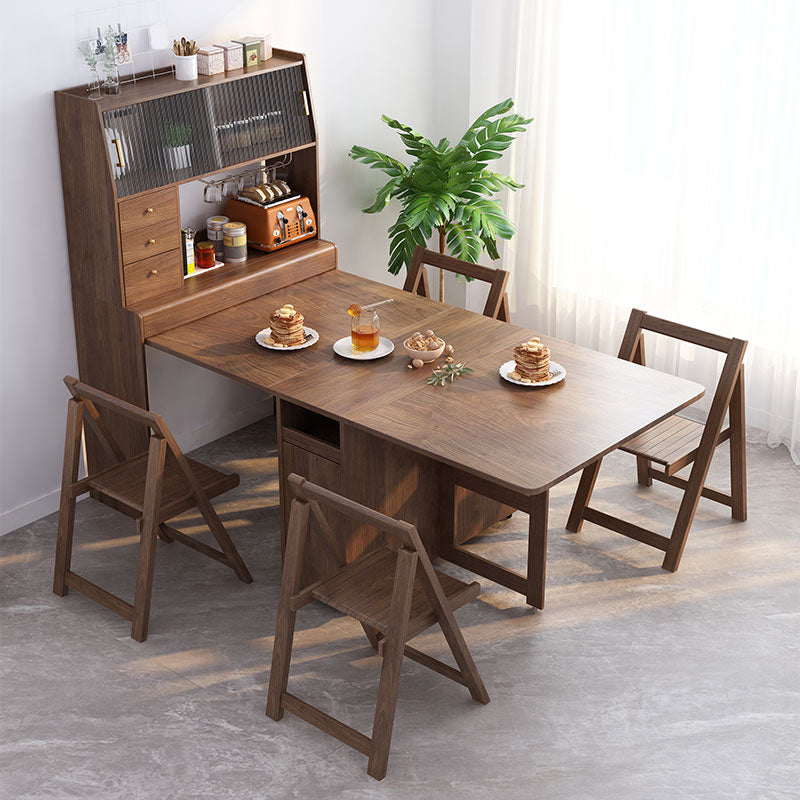 3/5 Pieces Modern Brown Wooden Multi Purpose Dining Set for Home