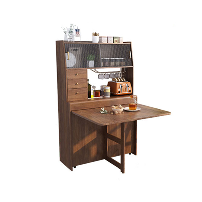 3/5 Pieces Modern Brown Wooden Multi Purpose Dining Set for Home