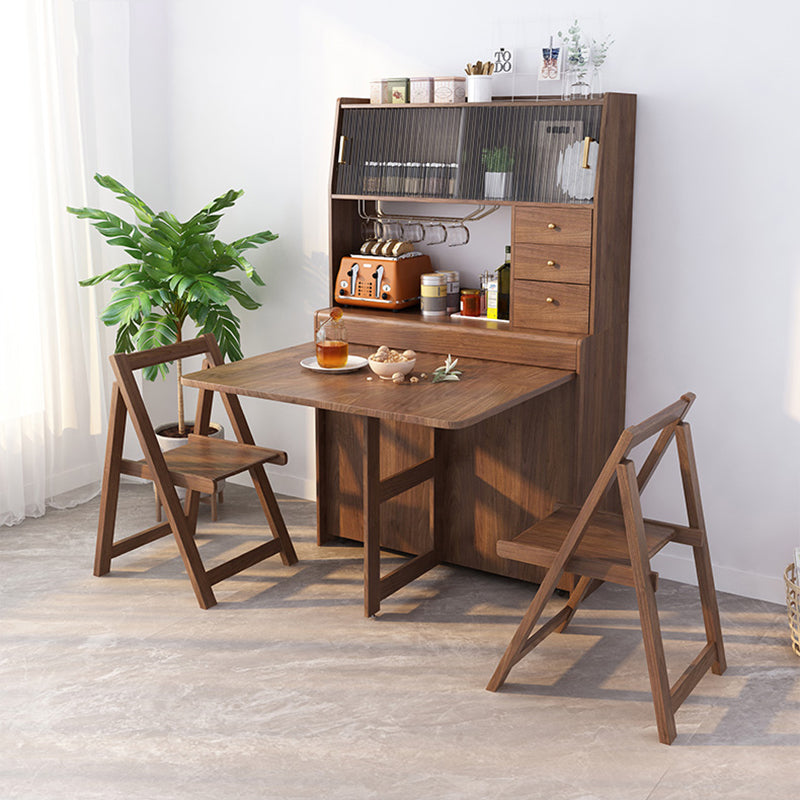 3/5 Pieces Modern Brown Wooden Multi Purpose Dining Set for Home