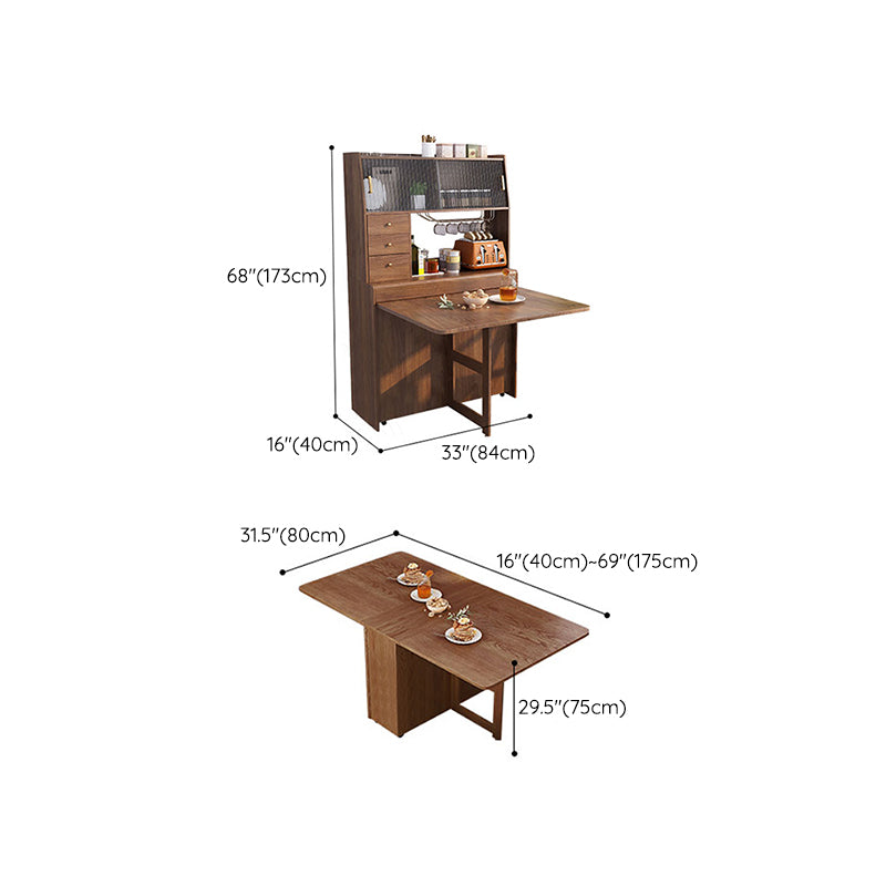 3/5 Pieces Modern Brown Wooden Multi Purpose Dining Set for Home