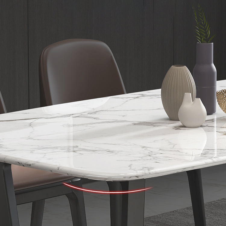 5/7 Pieces Modern White Marble Top Wooden Frame Dining Set for Home