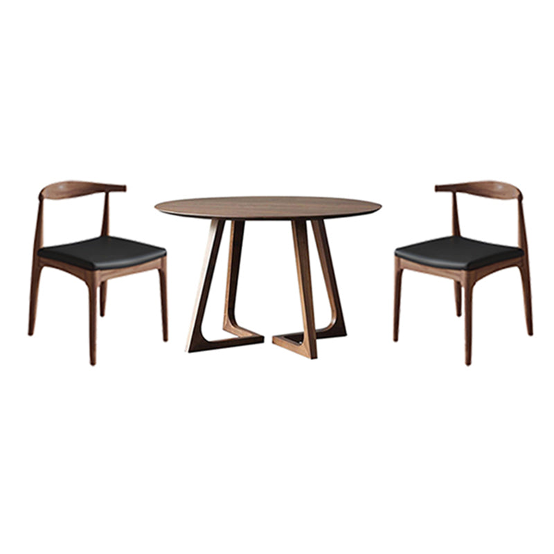 1/2/3/5/7 Pcs Modern Round Shape Solid Wood Dinette Table with Chair