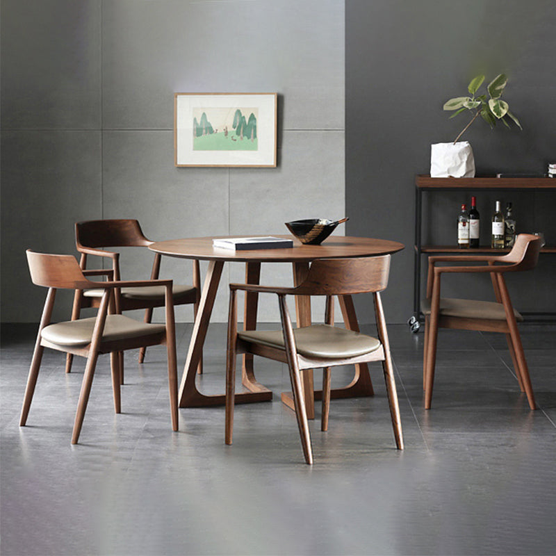 1/2/3/5/7 Pcs Modern Round Shape Solid Wood Dinette Table with Chair