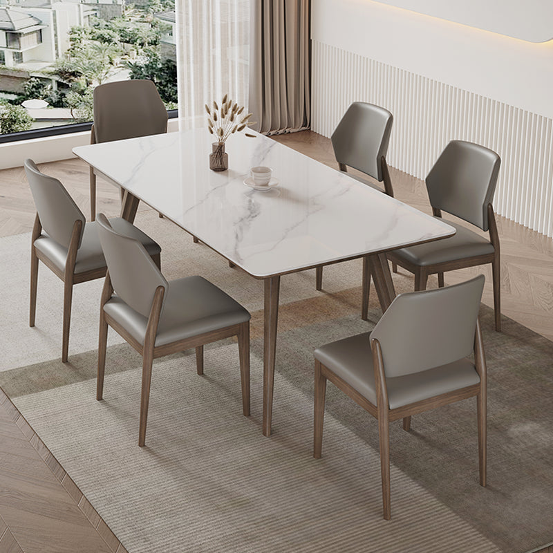 1/5/7 Pcs Modern Style Rectangle Stone Standard Height Dining Table Furniture