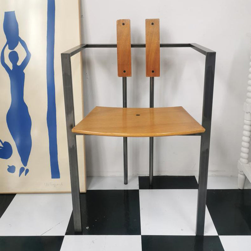 Designer Style Dining Chairs Low Back Arm Chair with Stainless Steel Legs