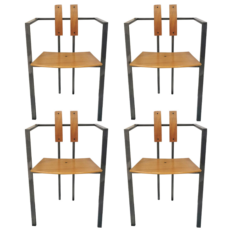 Designer Style Dining Chairs Low Back Arm Chair with Stainless Steel Legs