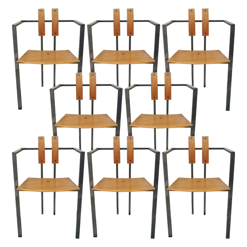 Designer Style Dining Chairs Low Back Arm Chair with Stainless Steel Legs
