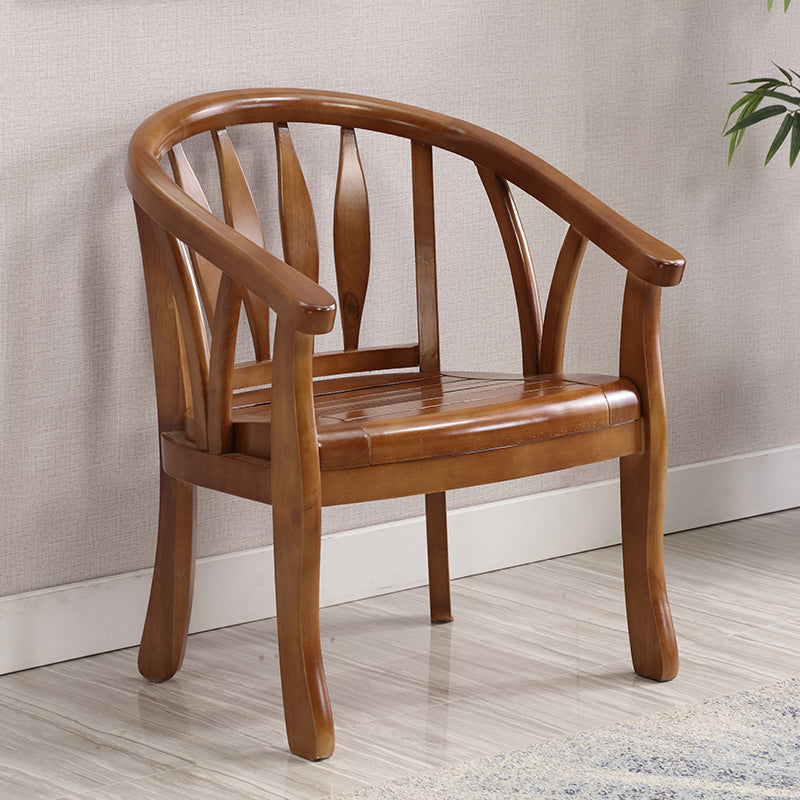 Traditional Style Dining Chair Wooden Open Back Side Chair for Living Room