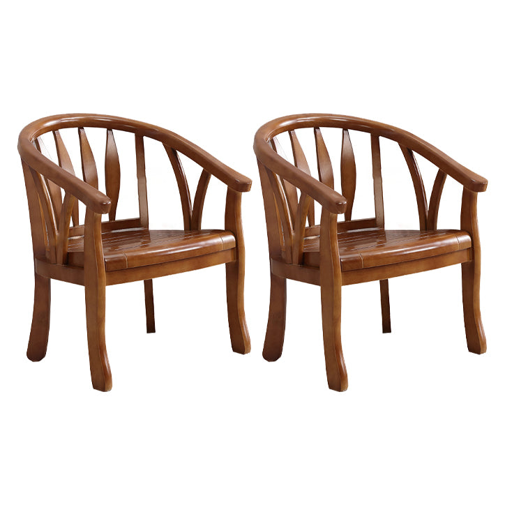 Traditional Style Dining Chair Wooden Open Back Side Chair for Living Room