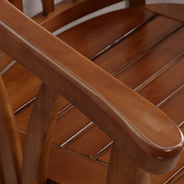 Traditional Style Dining Chair Wooden Open Back Side Chair for Living Room