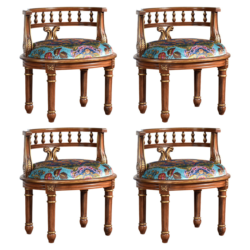 Rustic Style Dining Chair Wooden Open Back Side Chair for Living Room