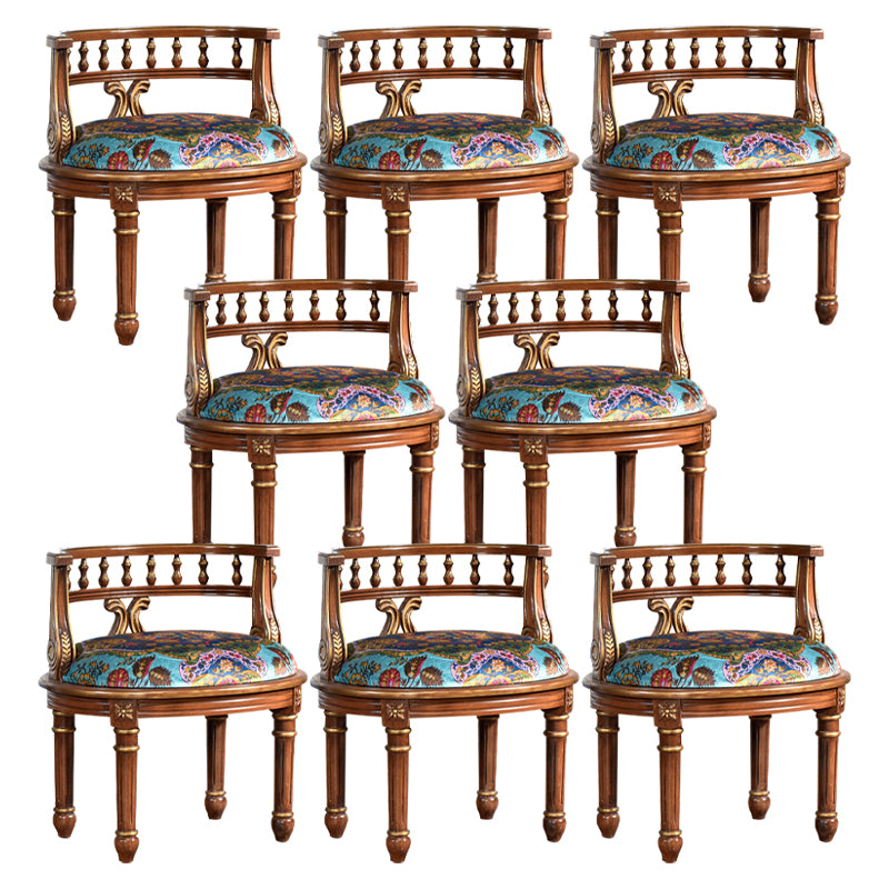 Rustic Style Dining Chair Wooden Open Back Side Chair for Living Room
