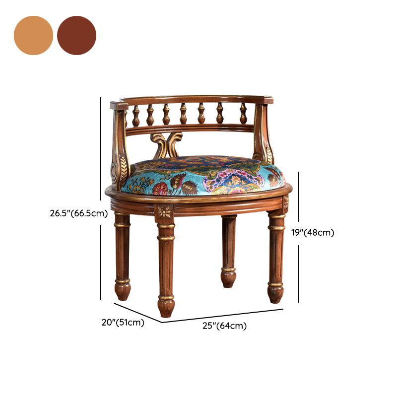 Rustic Style Dining Chair Wooden Open Back Side Chair for Living Room