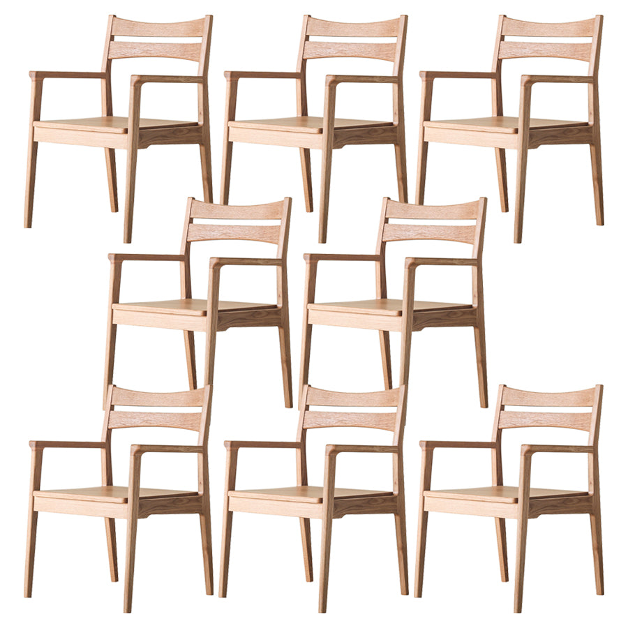 Modern Style Dining Chair Wooden Open Back Arm Chair for Living Room