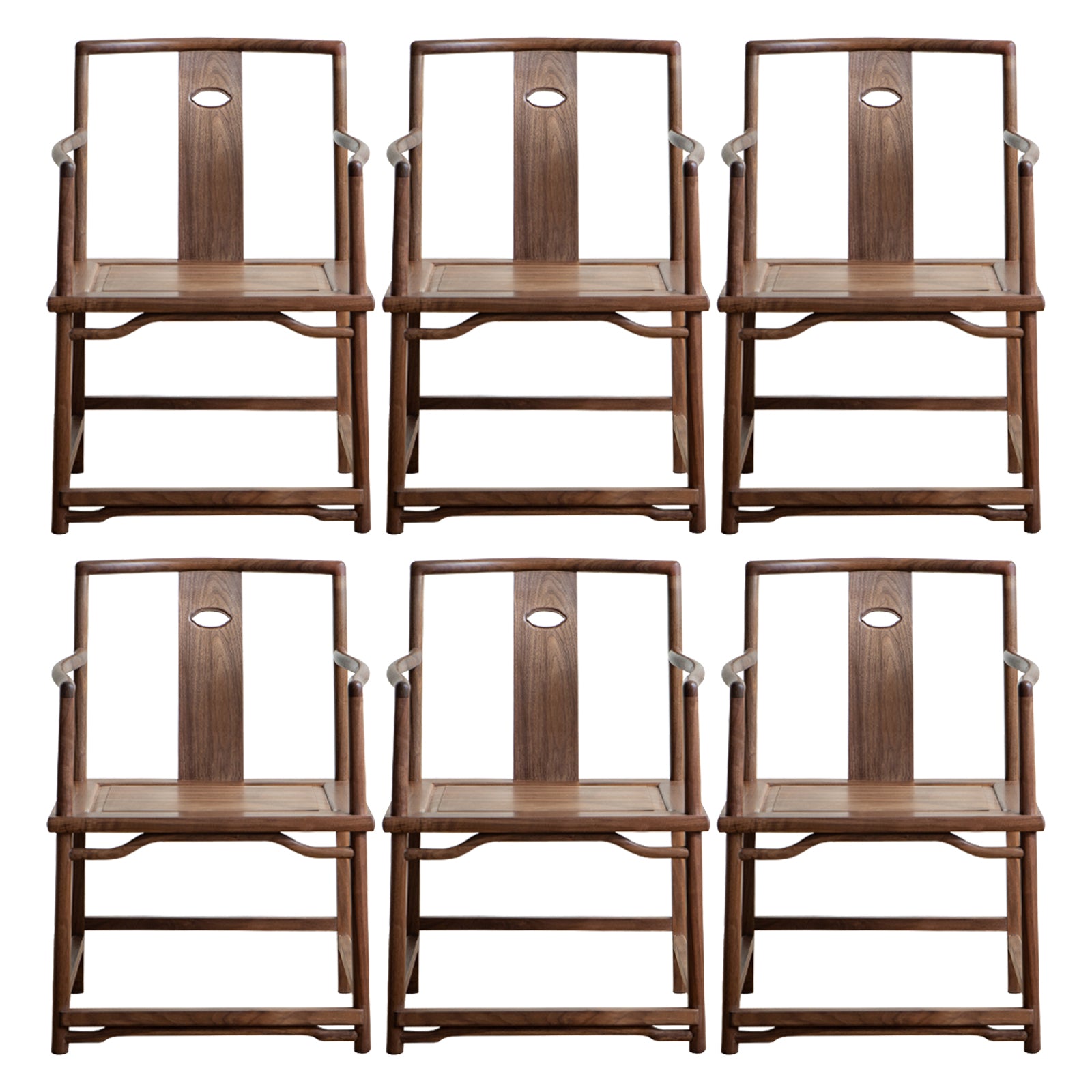 Traditional Style Dining Chair Slat Back Solid Wood Arm Chair for Home
