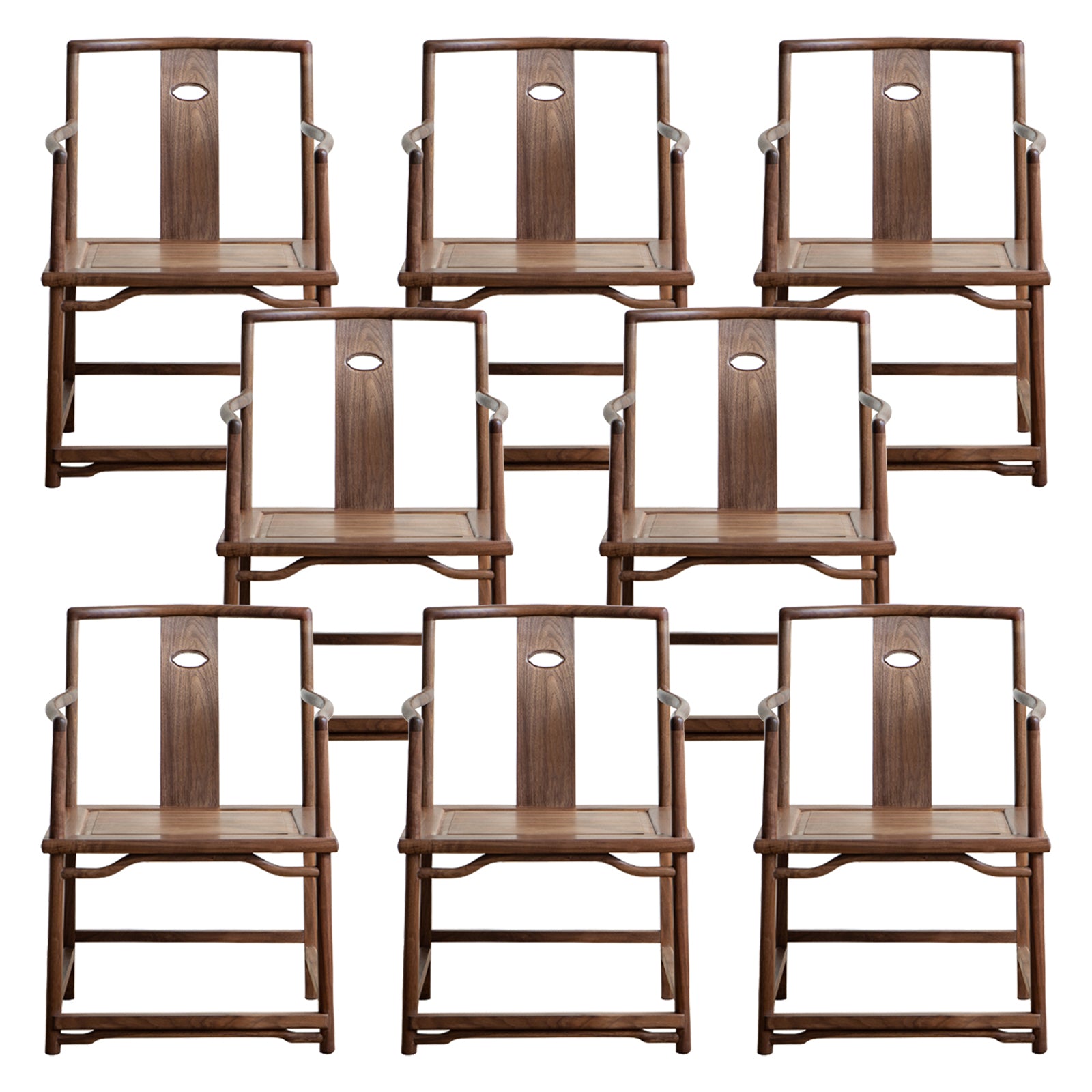 Traditional Style Dining Chair Slat Back Solid Wood Arm Chair for Home