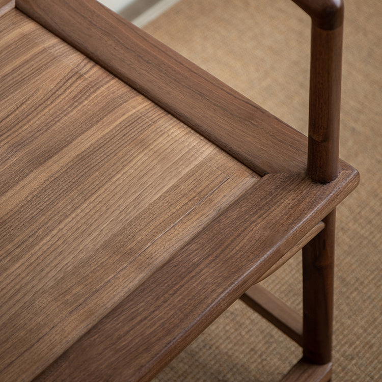 Traditional Style Dining Chair Slat Back Solid Wood Arm Chair for Home