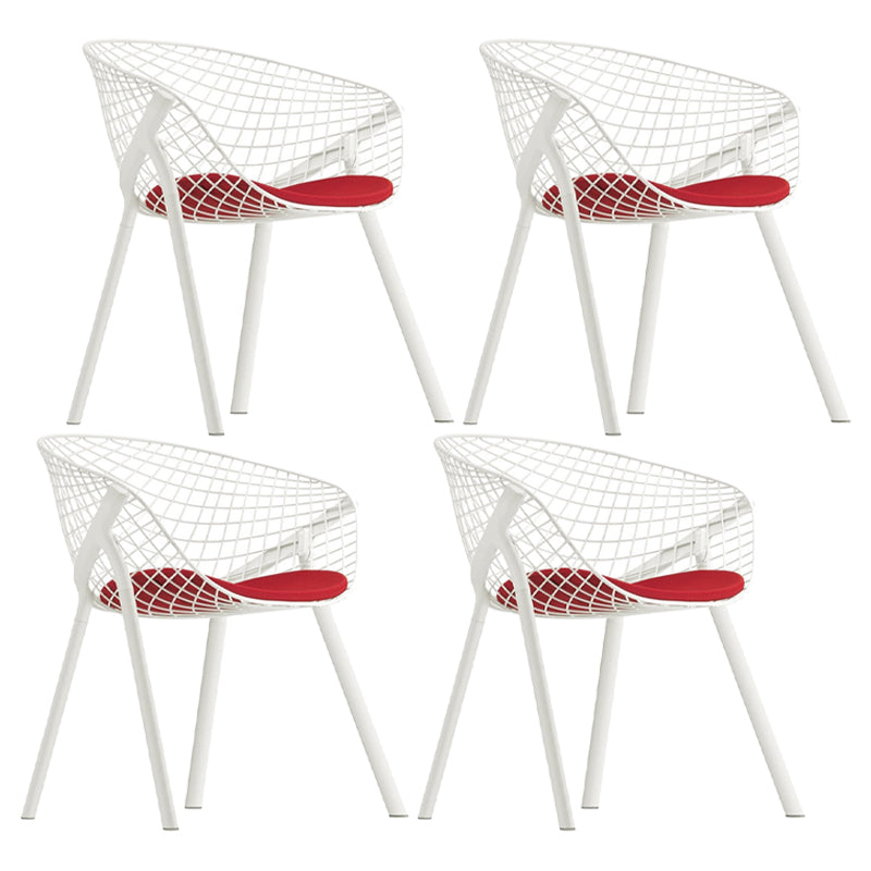 Modern Style Arm Chair Metal Cross Back Dining Room Chair for Indoor