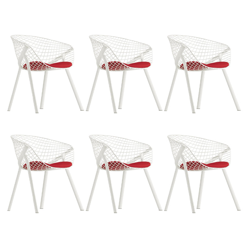 Modern Style Arm Chair Metal Cross Back Dining Room Chair for Indoor