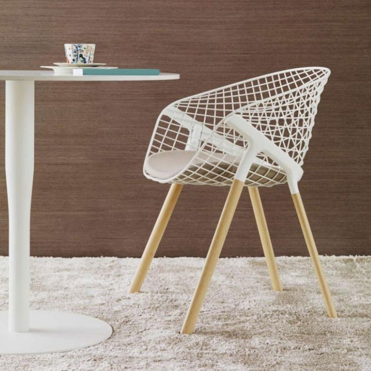 Modern Style Arm Chair Metal Cross Back Dining Room Chair for Indoor