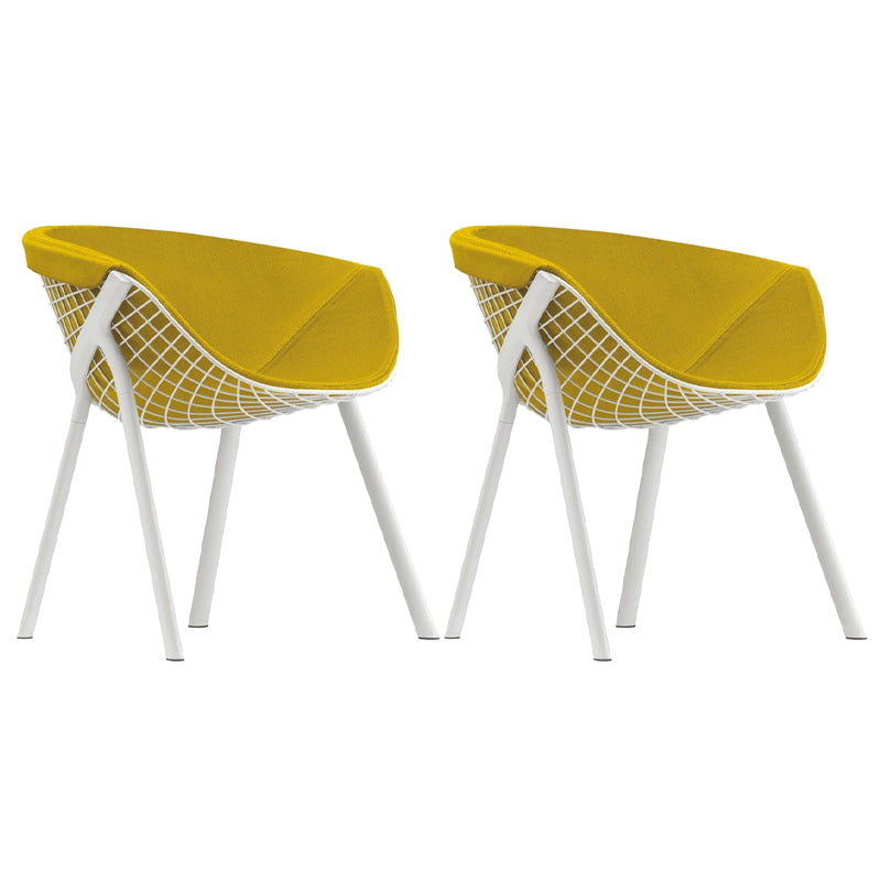 Modern Style Arm Chair Metal Cross Back Dining Room Chair for Indoor