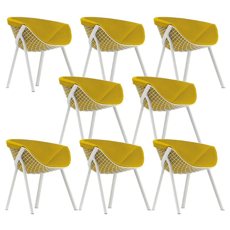 Modern Style Arm Chair Metal Cross Back Dining Room Chair for Indoor
