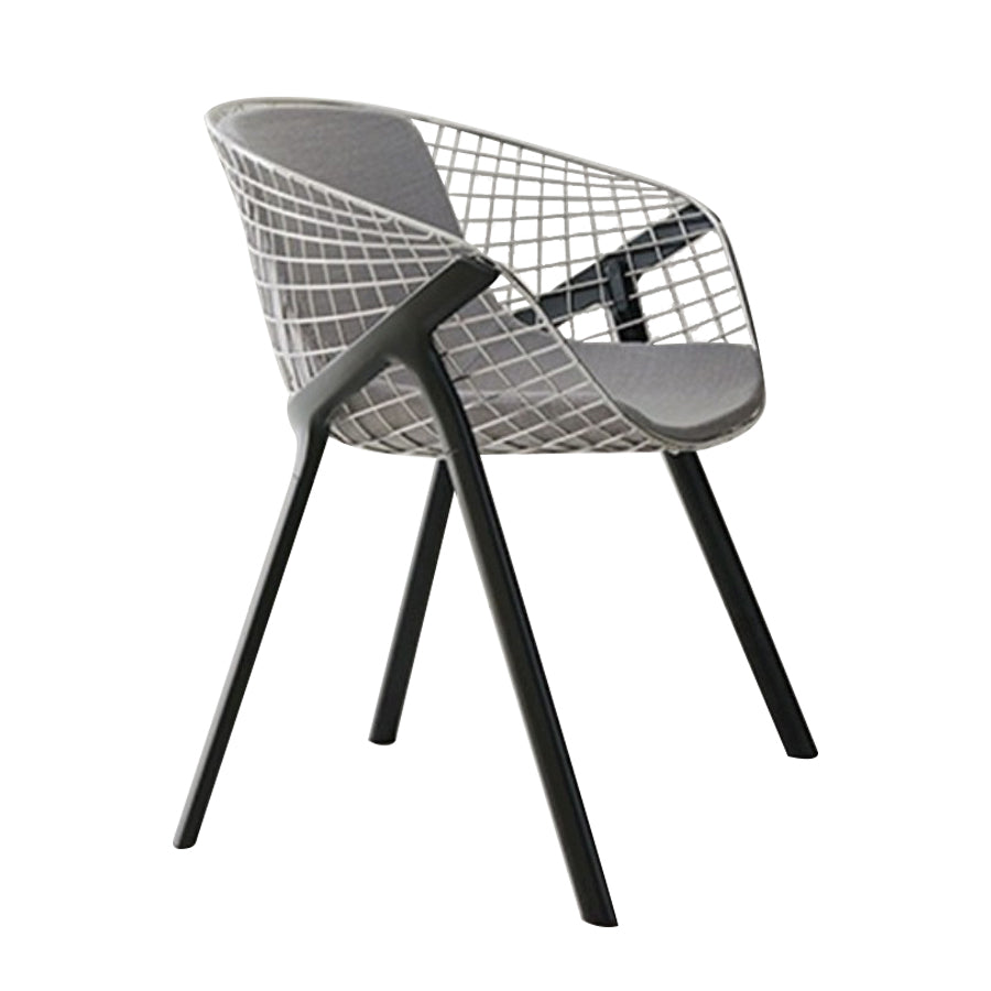 Modern Style Arm Chair Metal Cross Back Dining Room Chair for Indoor
