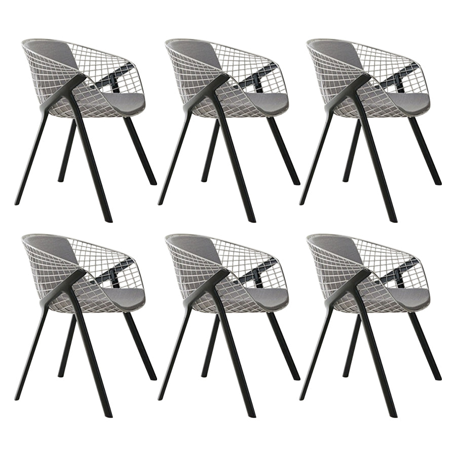 Modern Style Arm Chair Metal Cross Back Dining Room Chair for Indoor