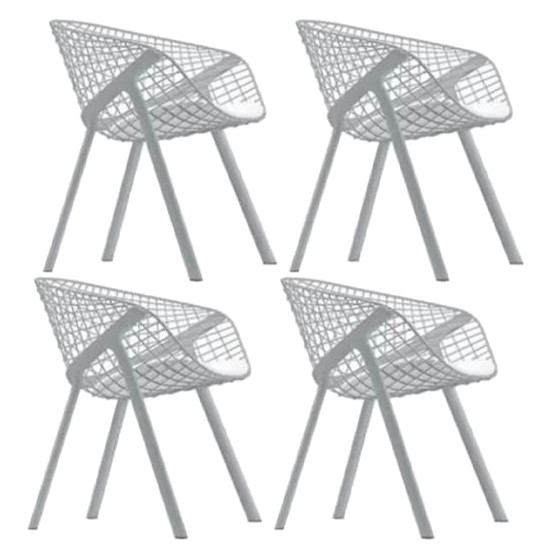 Modern Style Arm Chair Metal Cross Back Dining Room Chair for Indoor